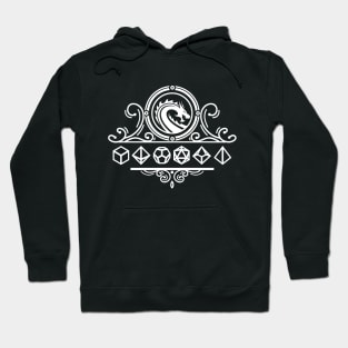 Polyhedral Dice and Dragons White Tabletop RPG Hoodie